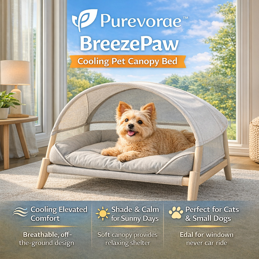 Purevorae™ BreezePaw Cooling Pet Canopy Bed